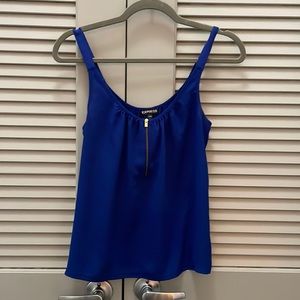 Royal blue zipper tank top